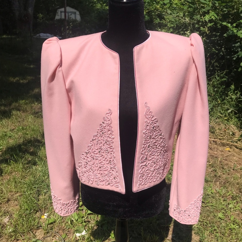 Nolan Miller 80s Pastel Pink Blazer Top